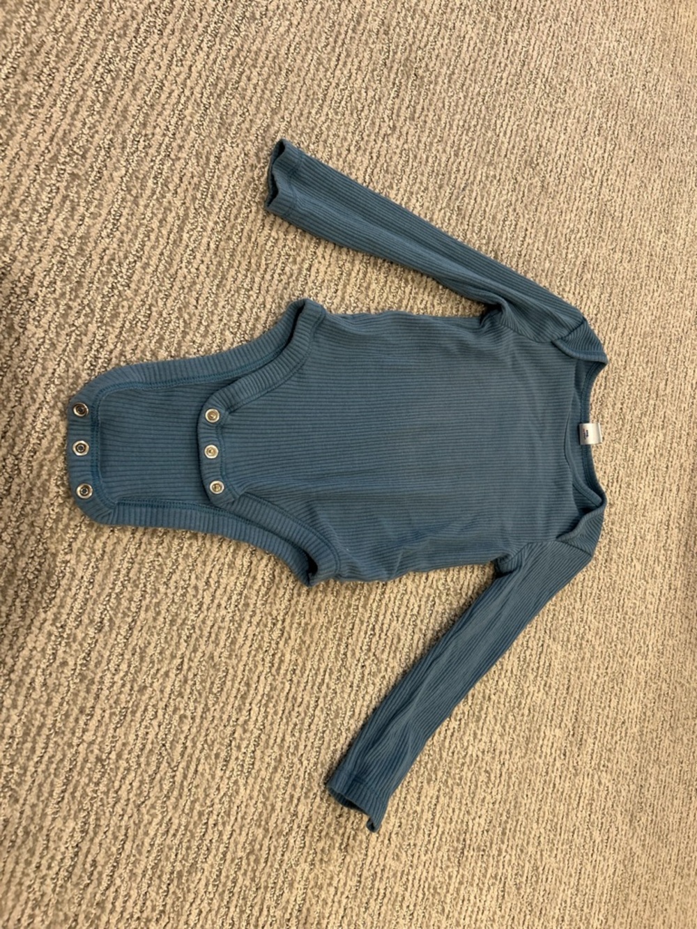 Old Navy Ribbed Long Sleeve Baby Bodysuit - Dusty Blue